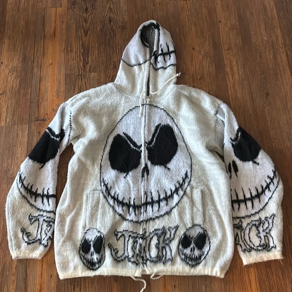 Tejidos Ruminahui sweater full zip hoodie with jack skeleton